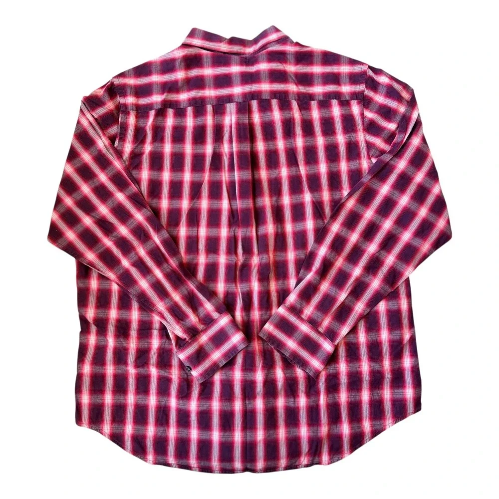 Banana Republic Men's XL Alex Red Plaid Soft Wash Cotton Button Down Shirt Y2K‎